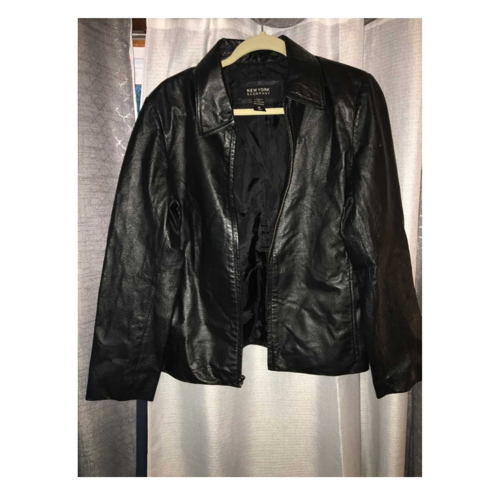New York & Company M faux leather coat
